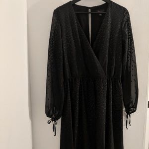 ⚡SALE!Long sleeve black sheer dress